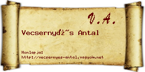 Vecsernyés Antal névjegykártya